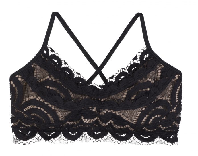 PILYQ LACE bikinitop bandeau midnight gold