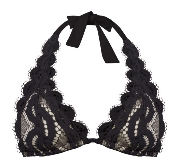 PILYQ LACE bikinitop triangel midnight gold