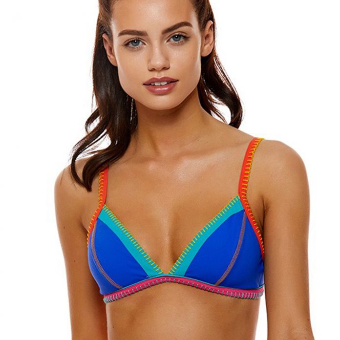 banana moon teknicolor bikini top donker blauw trendy zomer 2018