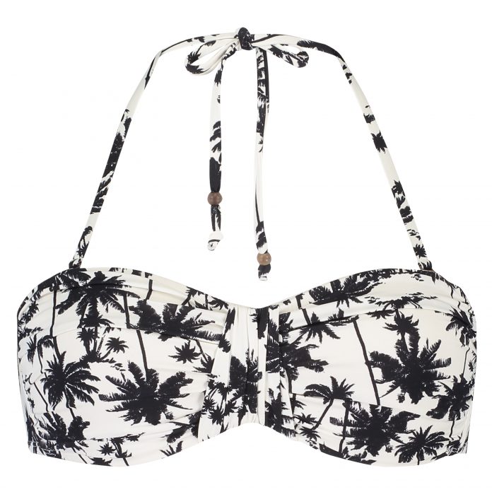 MELT PALMS bikinitop bandeau zwart/wit