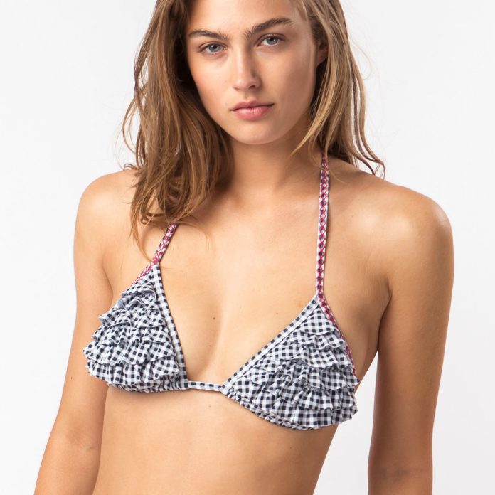 BARTS Alani ruffled triangeltop - zwart/wit