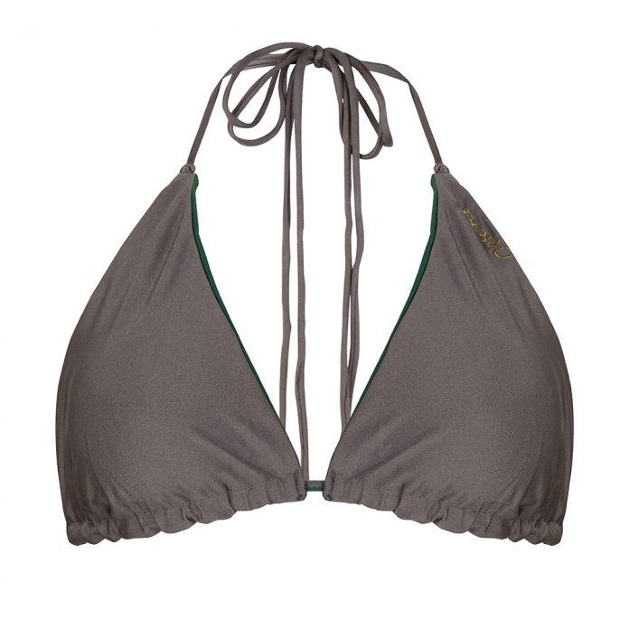 BOHO BIKINI'S TRIANGELTOP STUNNING REVERSIBLE - ARMY GREY
