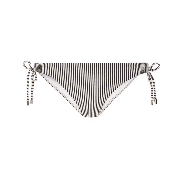 BEACHLIFE BIKINIBROEKJE CLASSY SIDE TIE SPREEP - ZWART/WIT