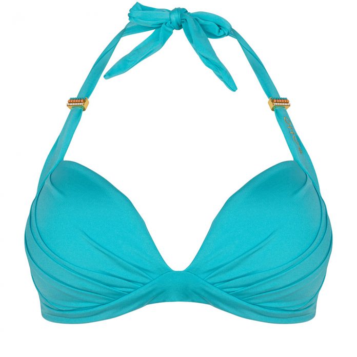 BOHO HALTERTOP LUSTROUS TURQUOISE - BLAUW