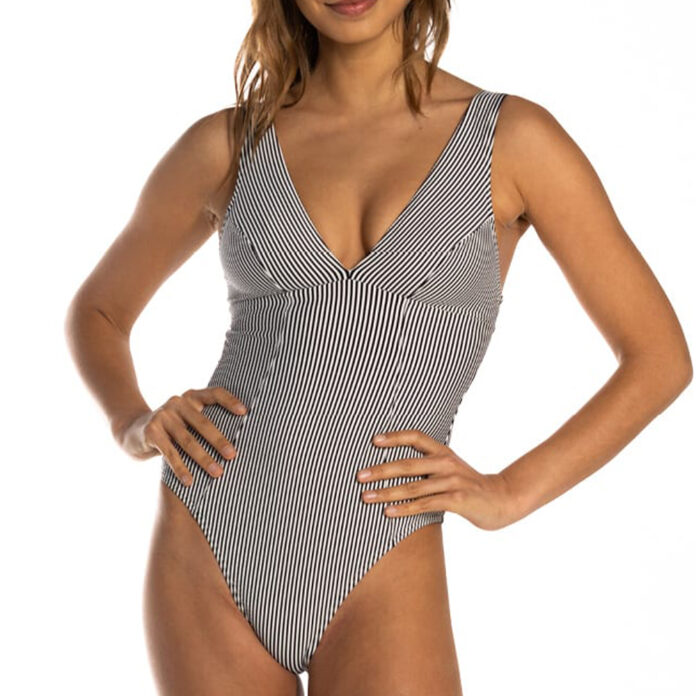 BEACHLIFE BADPAK CLASSY STREEP - ZWART/WIT