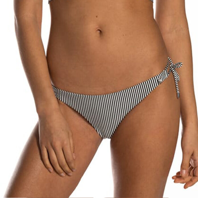 BEACHLIFE BIKINIBROEKJE CLASSY SIDE TIE SPREEP - ZWART/WIT