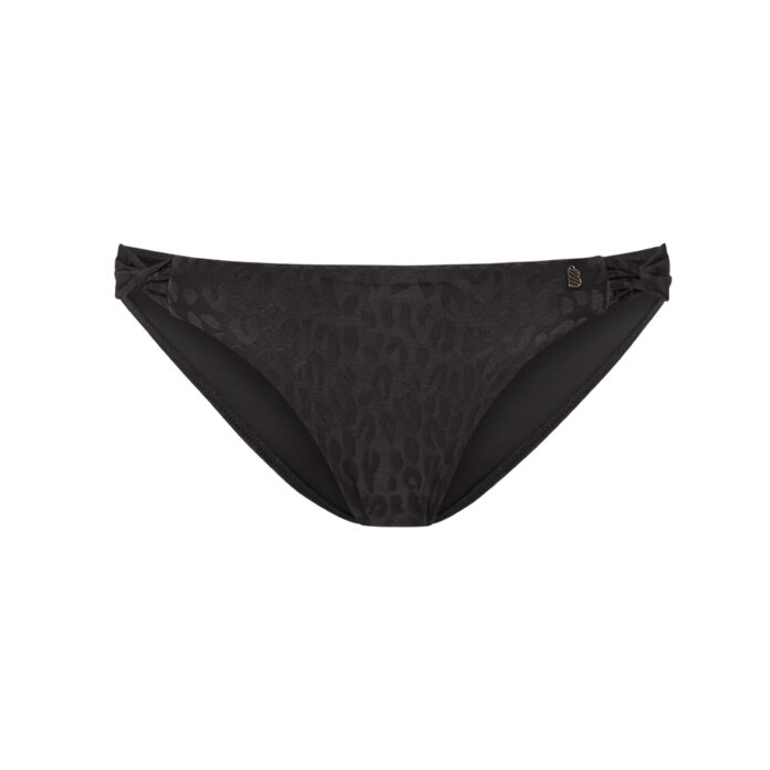 BEACHLIFE BROEKJE TWIST TEXTURED LEO LUIPAARD - ZWART