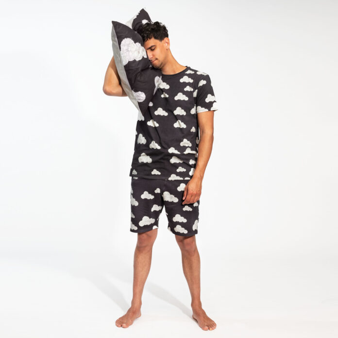 SNURK SHORT HEREN WOLKEN - GRIJS