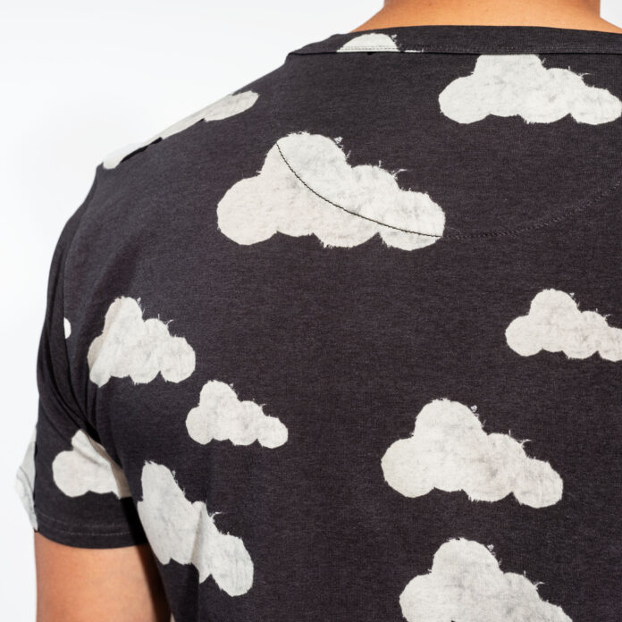 SNURK T-SHIRT HEREN WOLKEN - GRIJS