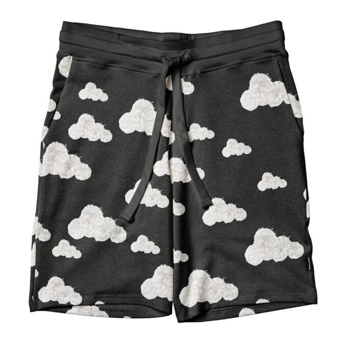 SNURK SHORT HEREN WOLKEN - GRIJS