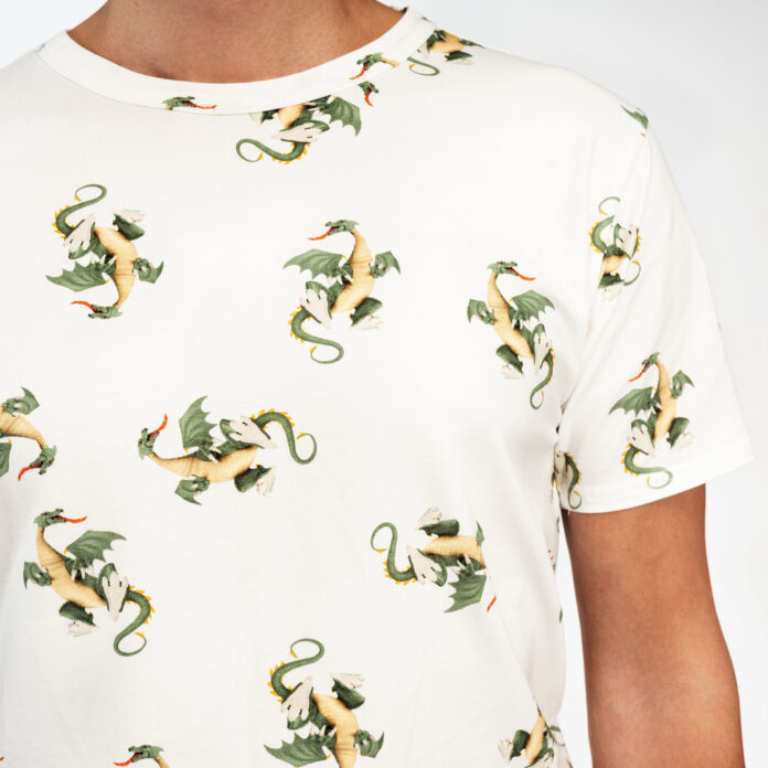 SNURK T-SHIRT UNISEX DRAAK - WIT