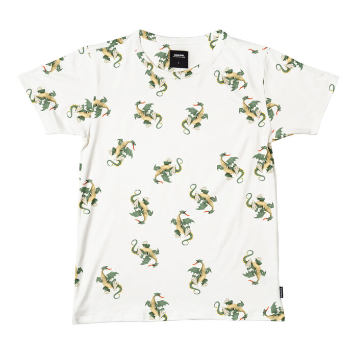 SNURK T-SHIRT UNISEX DRAAK - WIT