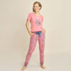 CHARLIE CHOE PYJAMA T-SHIRT MYSTIC PARADISE - ROZE