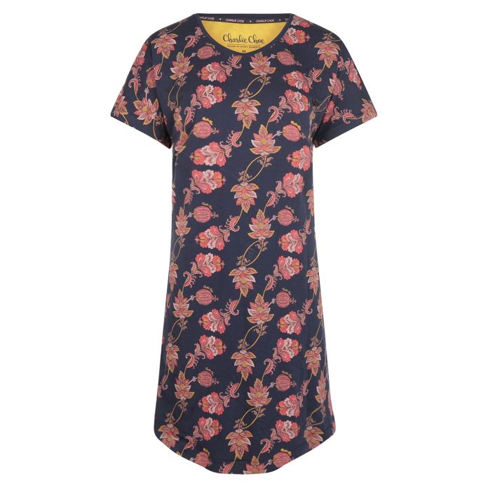 CHARLIE CHOE DAMES NACHTJAPON BLOEMEN - BLAUW