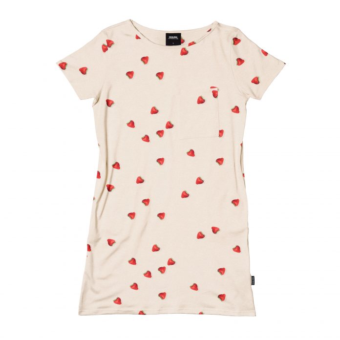 SNURK DAMES PYJAMAJURK AARBEI - WIT