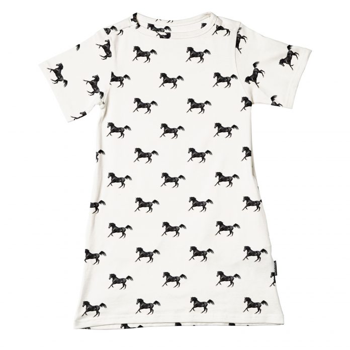 SNURK KIDS PYJAMAJURK PAARDEN - WIT