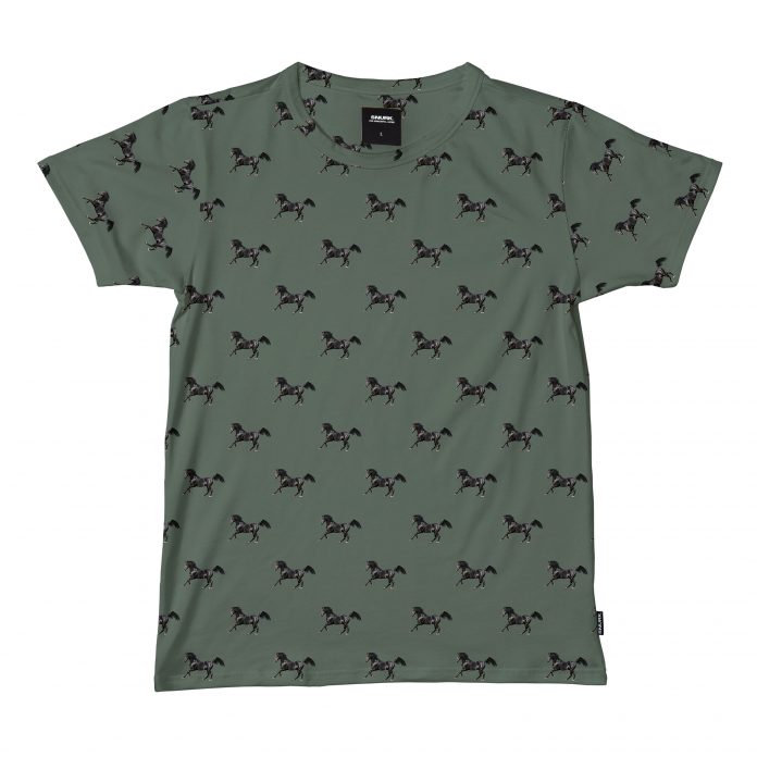 SNURK UNISEX T-SHIRT PAARDEN - GROEN