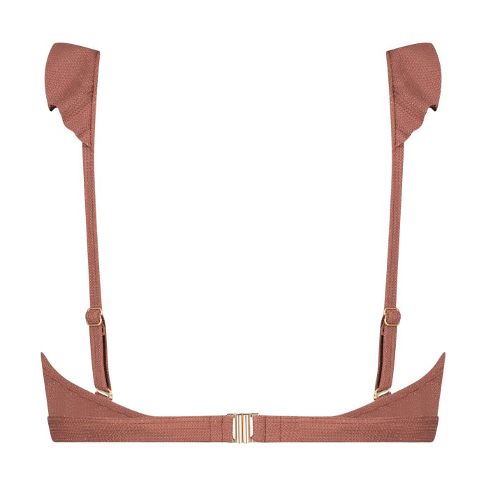 BEACHLIFE BIKINITOP RUFFLE ROUGE SHIMMER - ROZE