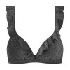 BEACHLIFE BIKINITOP RUFFLE SEA GLITTER - ZWART